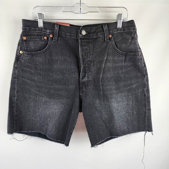 LEVIS Shorts Mens 36x7 Black 501 Original Button Fly Jean Short NWT - Picture 1 of 10